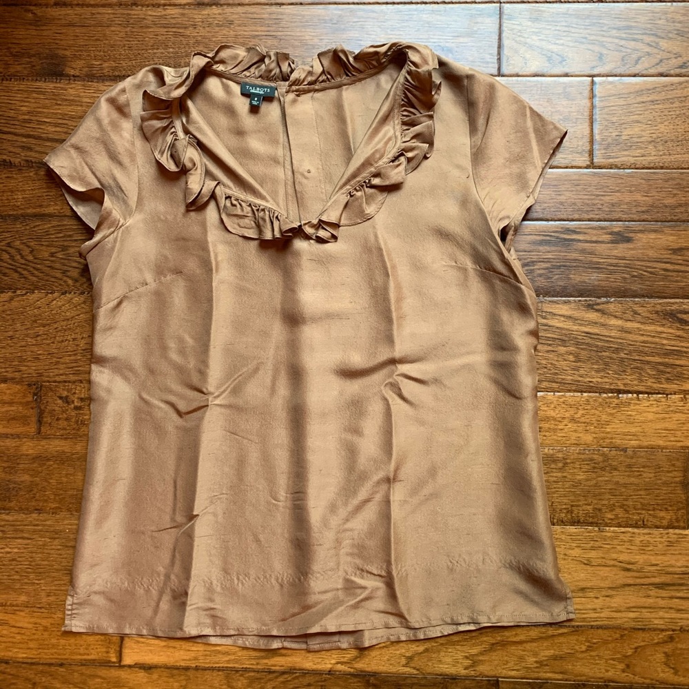 Talbots Bronze Blouse Size 8